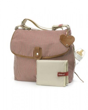 Babymel Satchel Red Stripe Changing Bag