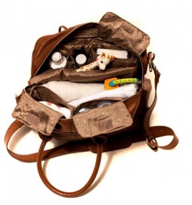 Leather Changing Bag by Lin & Leo Tan