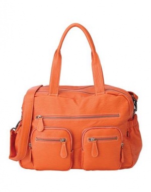 OiOi  Orange buffalo faux leather carry all
