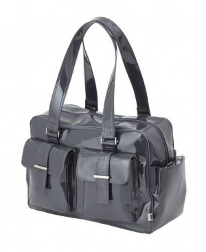 OiOi  Gun Metal Patent Carry All