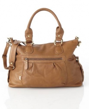 OiOi Soft Tan Leather Changing Bag
