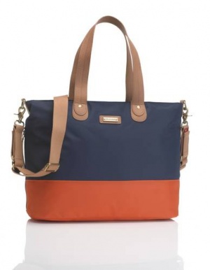 Storksak Tote in Orange and Navy