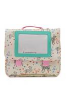 Pink Lining Picture Satchel raining cats and dogs
