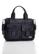Storksak Sofia Black Leather Changing Bag